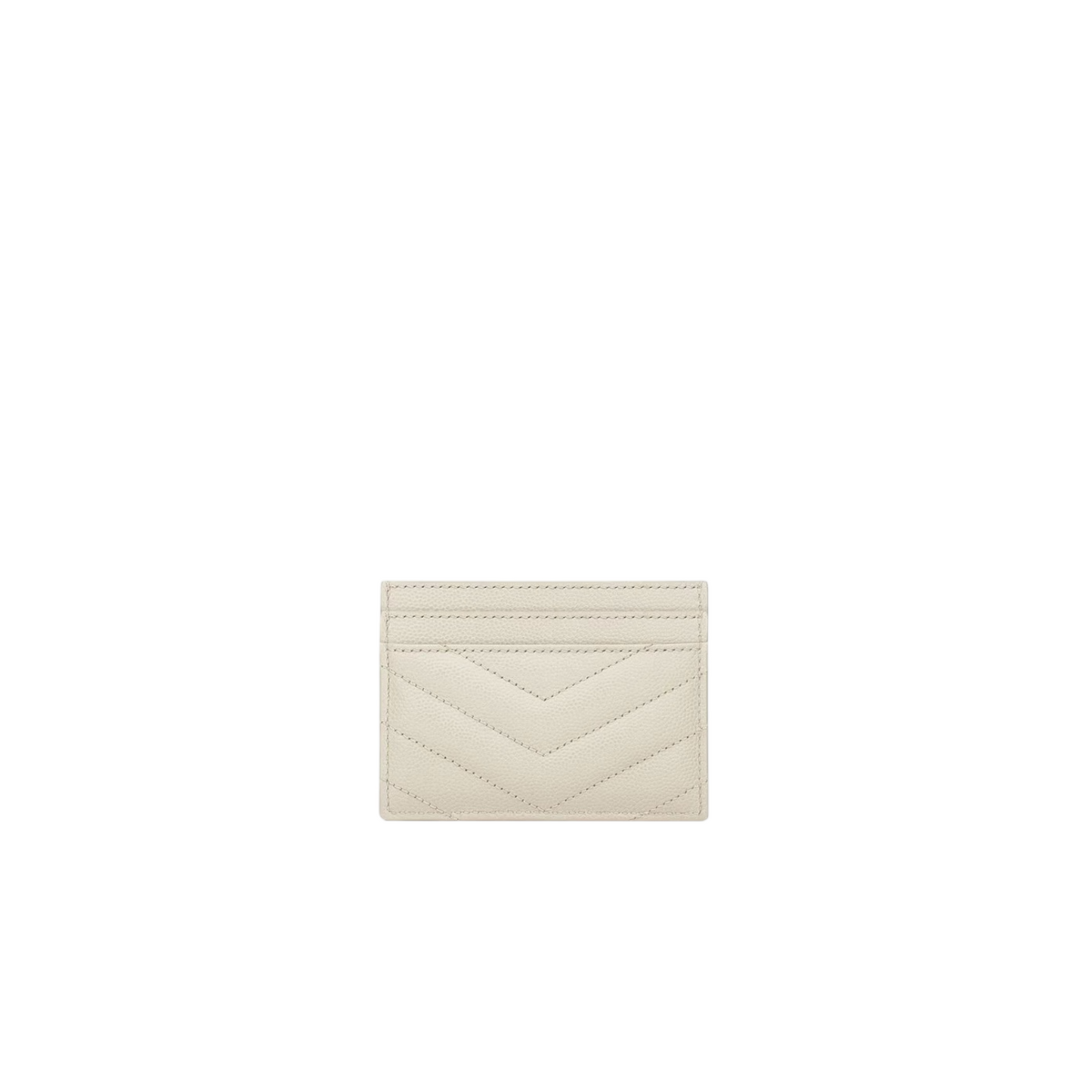 Saint Laurent Portacarte Bianco con Logo in Oro