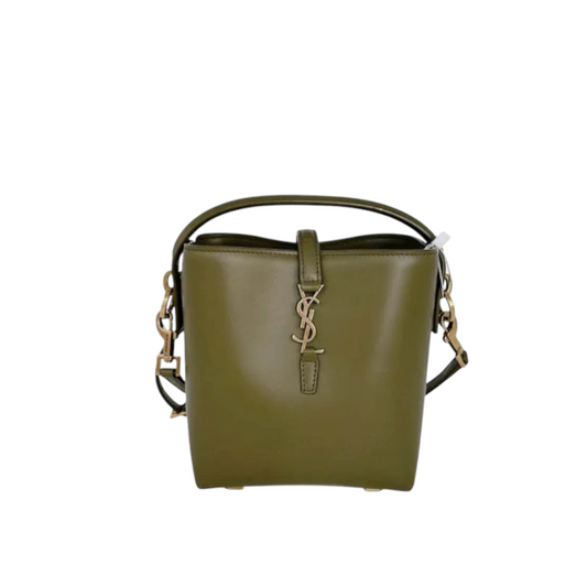 Saint Laurent Le 37 - Borsa a Secchiello in Pelle Verde