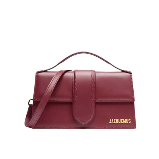 Jacquemus Le Grand Bambino - Burgundy con logo in oro