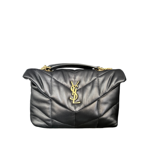 Saint Laurent Lou Lou Puffer Small in black leather