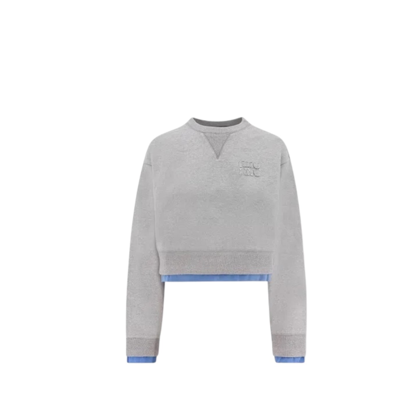 Miu Miu Logo Patch Sweatshirt Grey