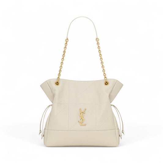 Saint Laurent Jamie Shopping Piccola - Pelle di Agnello Bianca