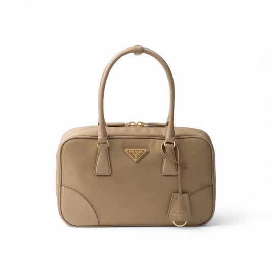 Prada Bauletto in Re-Nylon e Saffiano Medium Cammello