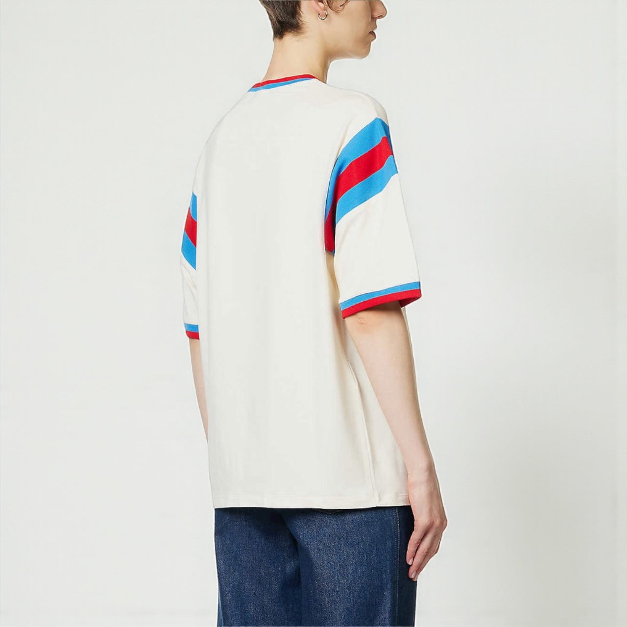 Miu Miu Girocollo Avorio con Jersey Logo rosso