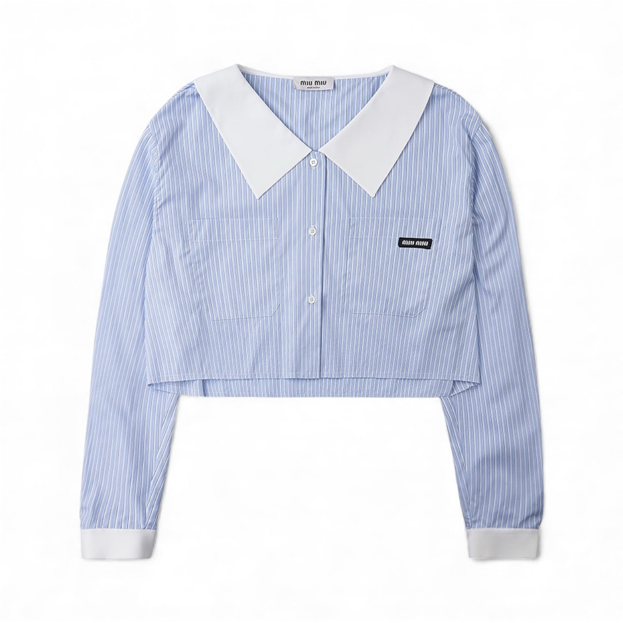 Miu Miu Camicia a Righe Celeste e Bianca