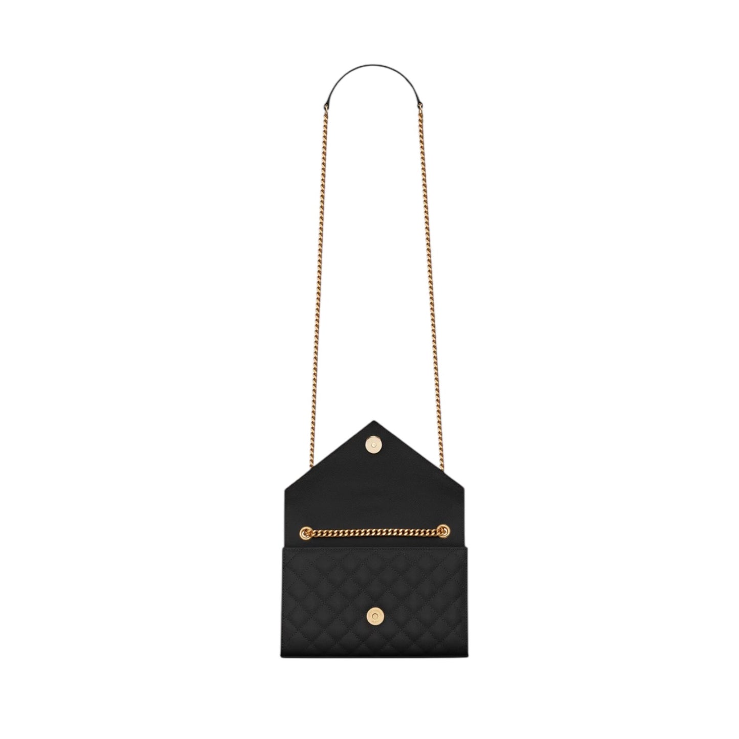 Saint Laurent Envelope Small in Pelle Nera Trapuntata