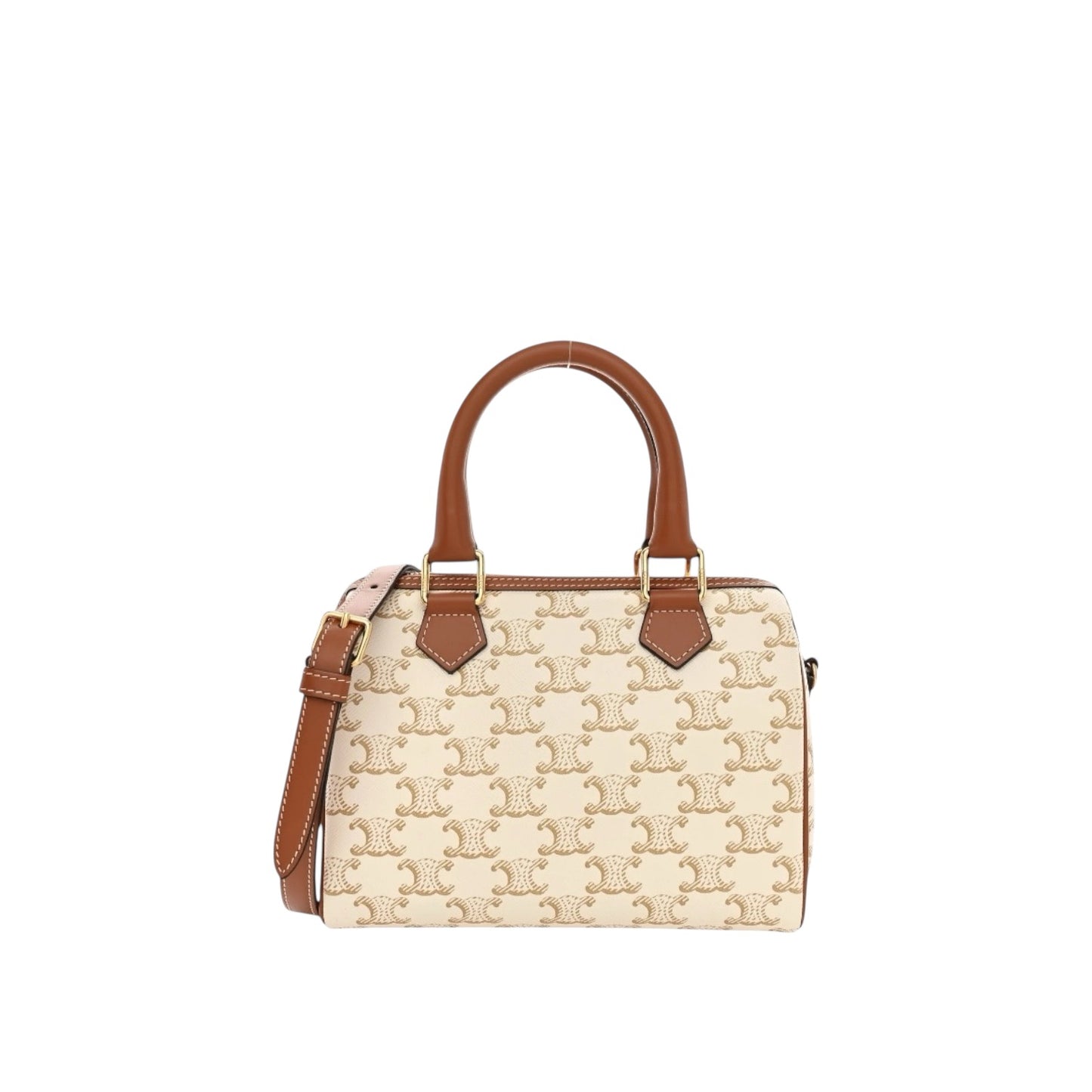 Celine Boston Piccola in Tela Triomphe e Pelle di Vitello