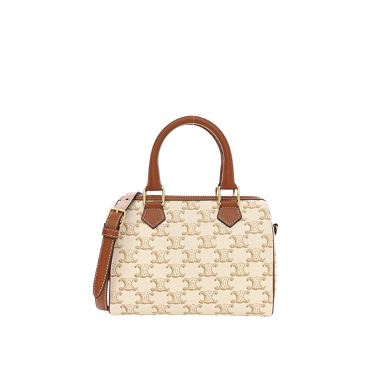 Celine Boston Piccola in Tela Triomphe e Pelle di Vitello
