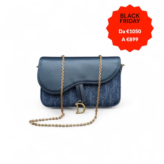 Dior Pochette Blu con Catena