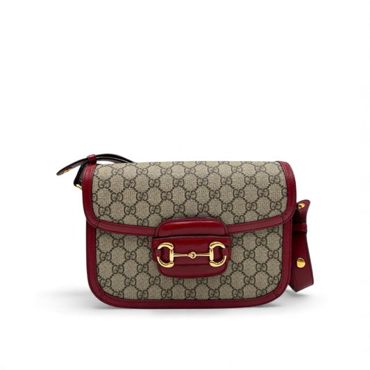 Gucci Horsebit 1955 Shoulder Bag – GG Supreme & Pelle Bordeaux