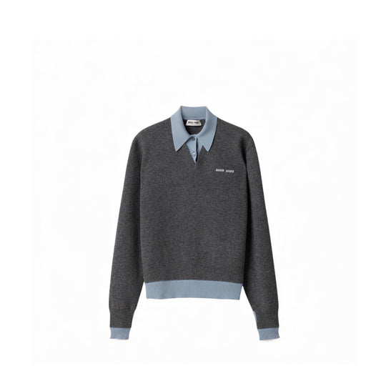 Miu Miu Polo Grigia a Strati