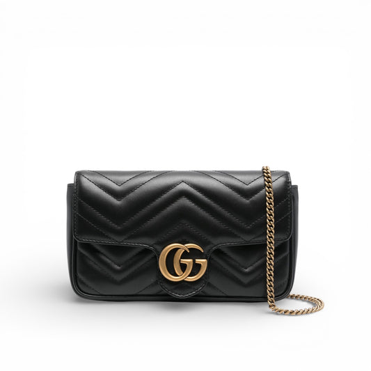 Gucci GG Mini Marmont Borsa a Spalla - Nero