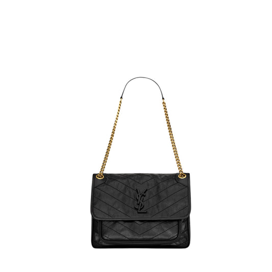 Saint Laurent Niki Medium nera con logo nero