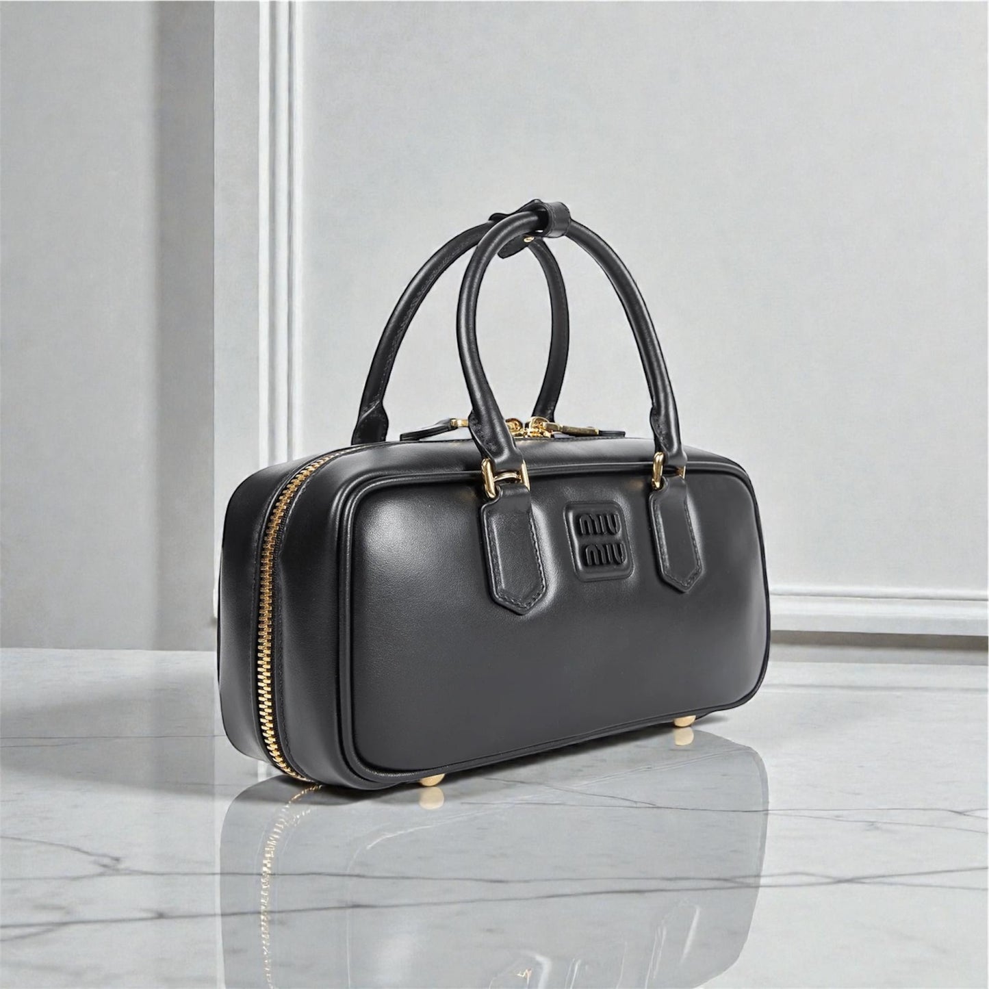 Miu Miu Arcadie Regular Bag in "Talco" Leather