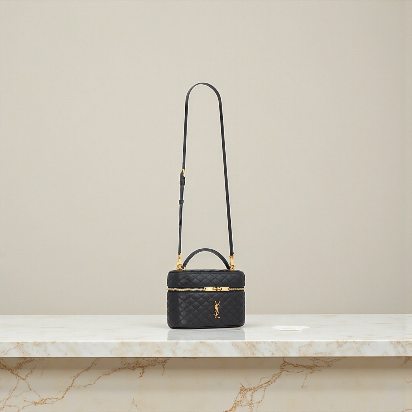 Saint Laurent Vanity in Pelle Nera Large