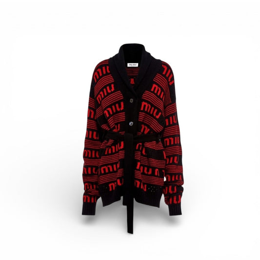 Miu Miu cardigan con Logo Jacquard