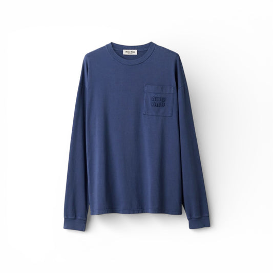 Miu Miu T-shirt maniche lunghe blue