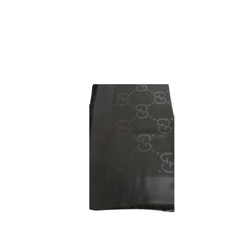 Gucci Sciarpa Nera con Motivo GG
