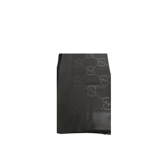 Gucci Sciarpa Nera con Motivo GG