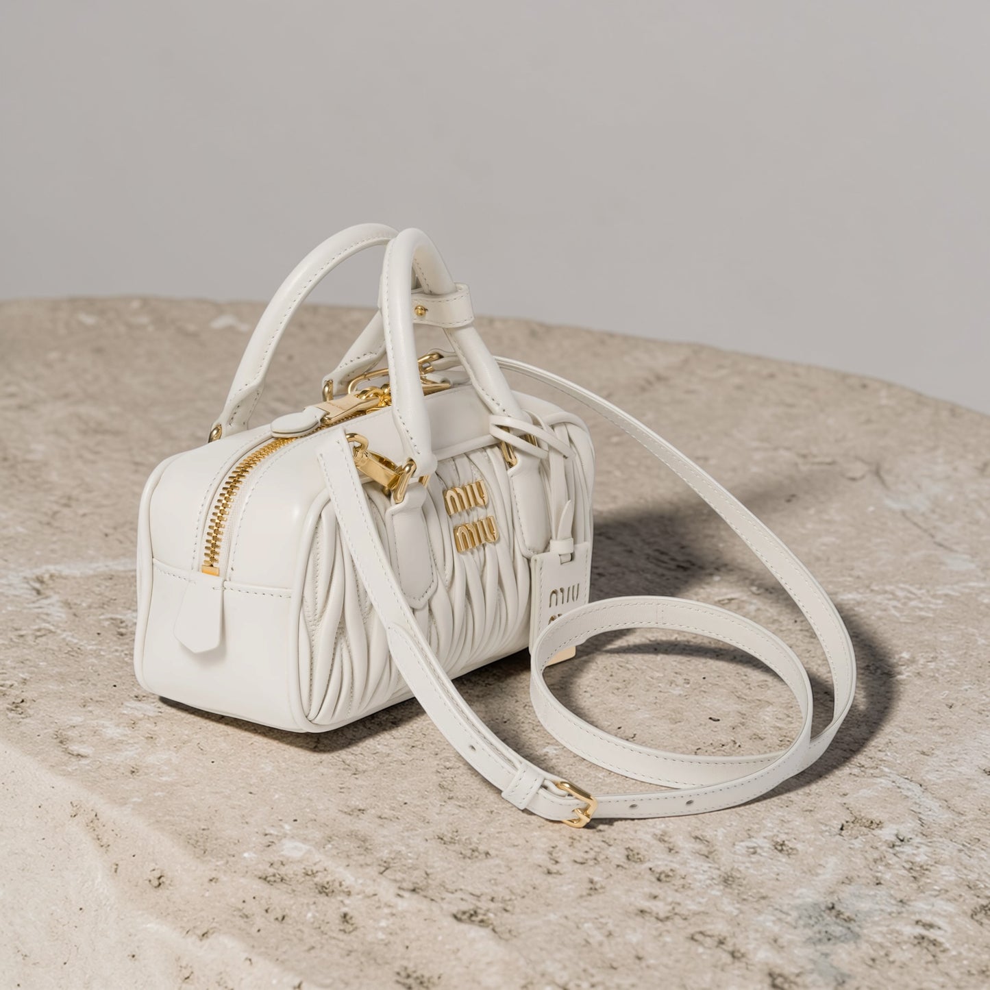 Miu Miu Arcadie in Nappa Matelassé Bianca