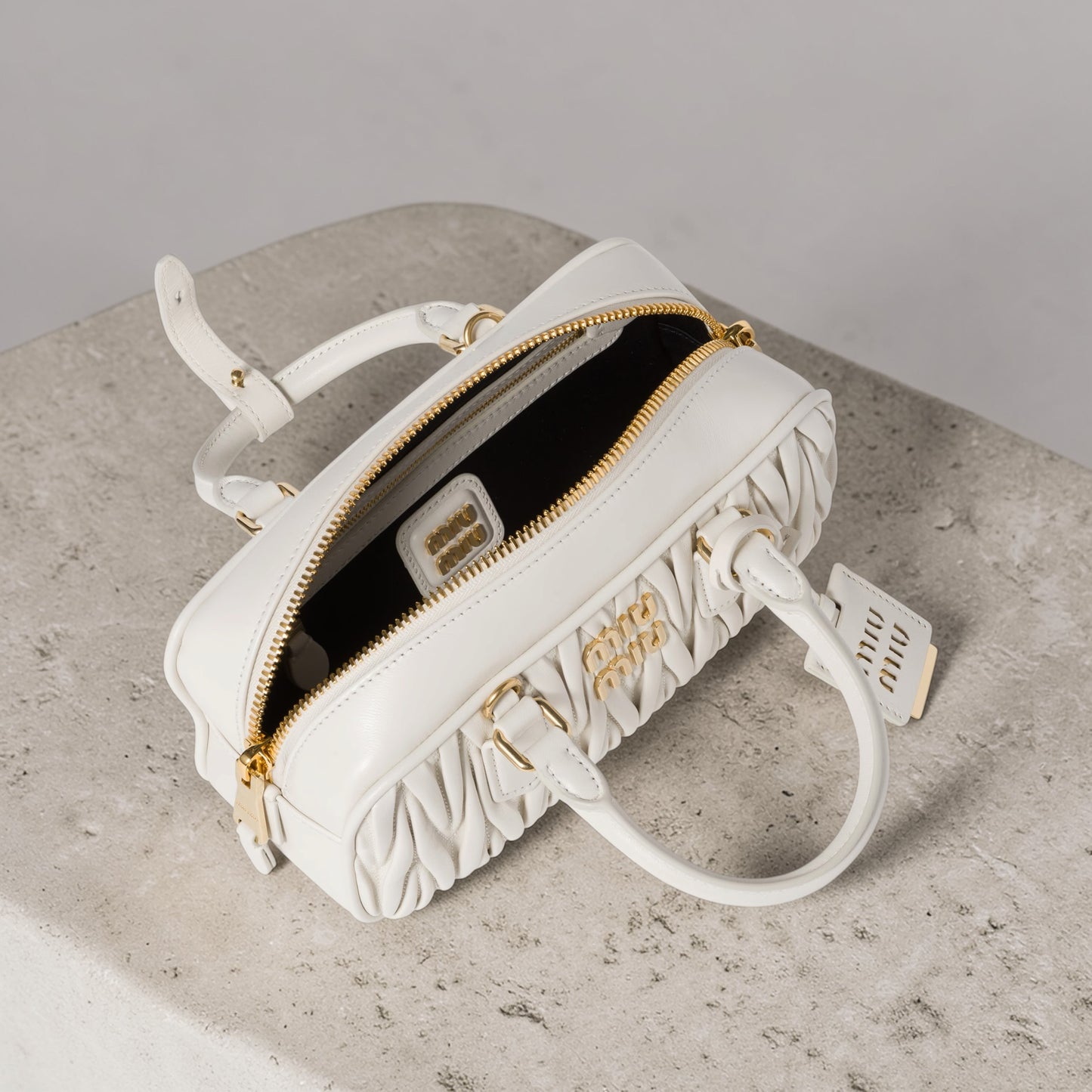 Miu Miu Arcadie in Nappa Matelassé Bianca