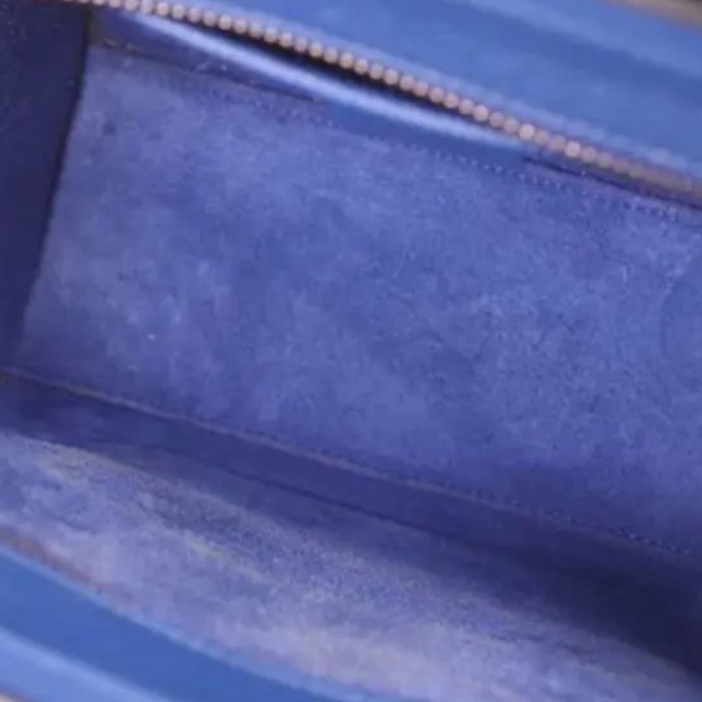 Céline Nano Luggage in pelle blu