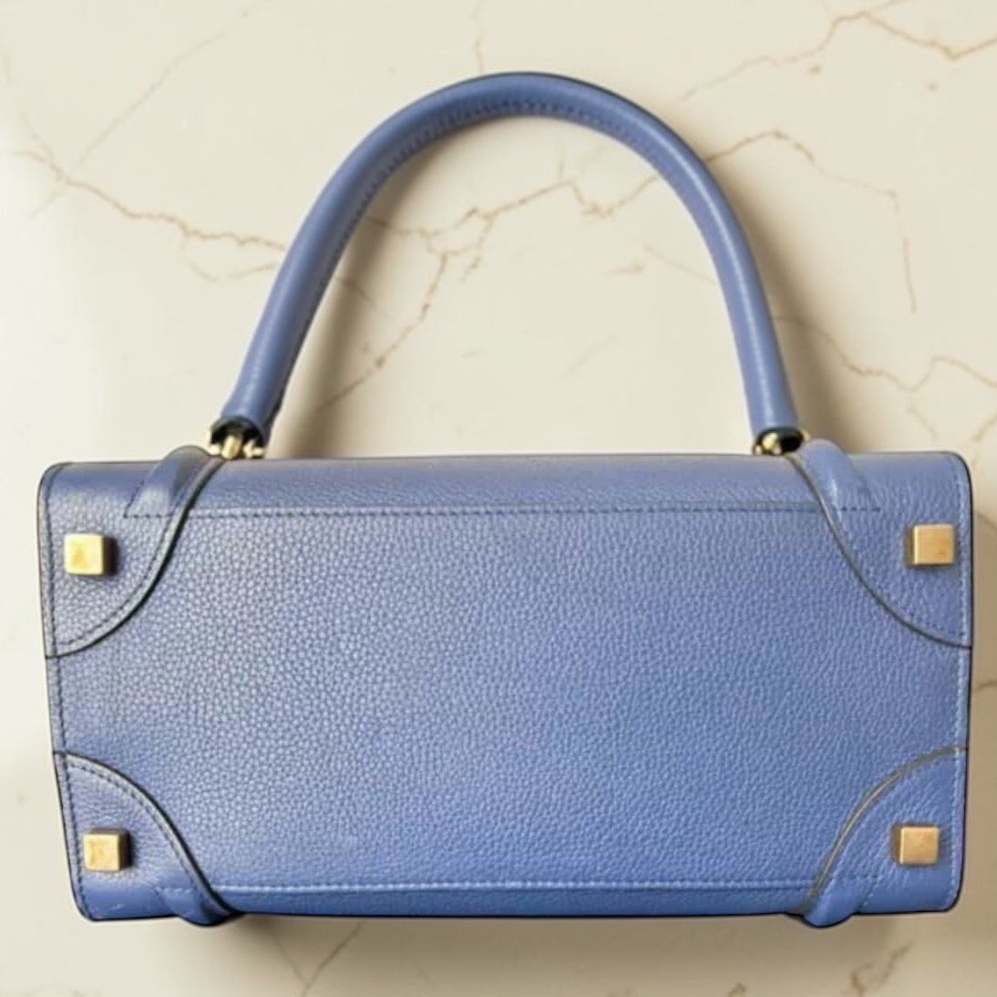 Céline Nano Luggage in pelle blu