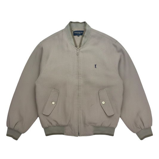 Saint Laurent Giacca Bomber in Cotone Beige