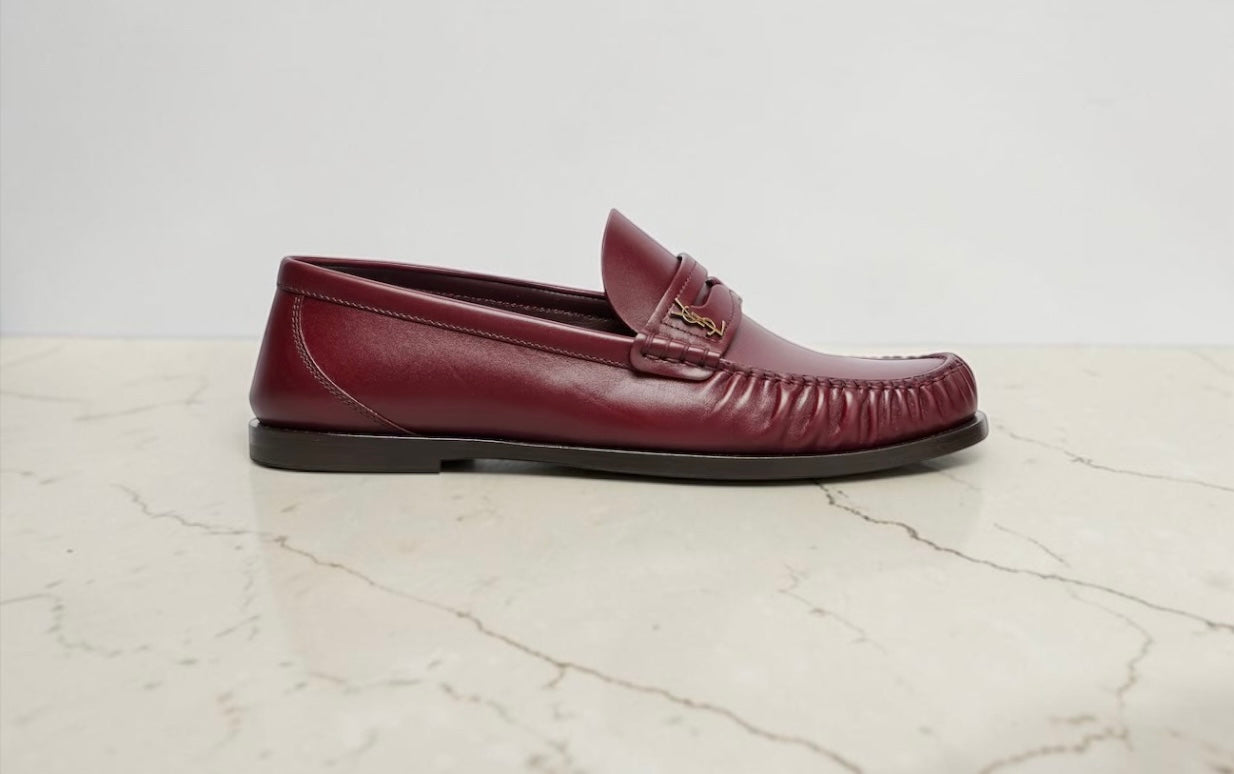 Saint Laurent Mocassini in pelle bordeaux