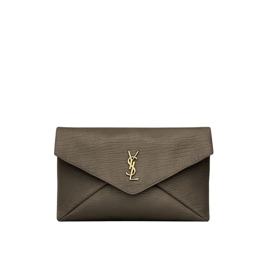 Saint Laurent Envelope Cassandre Pouch color muschio