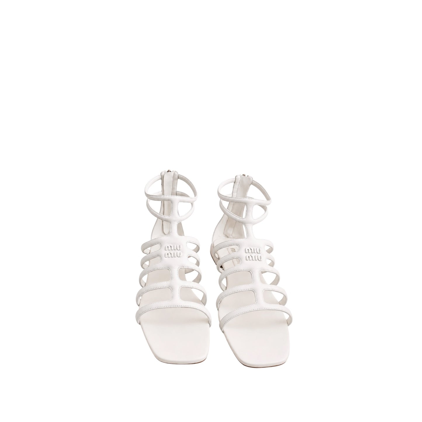 Miiu Miu sandali gladiatore in pelle con logo