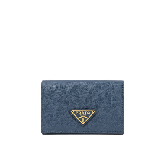 Prada portacarte in pelle azzurro polvere