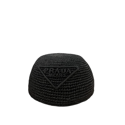 Prada cappello in rafia nero