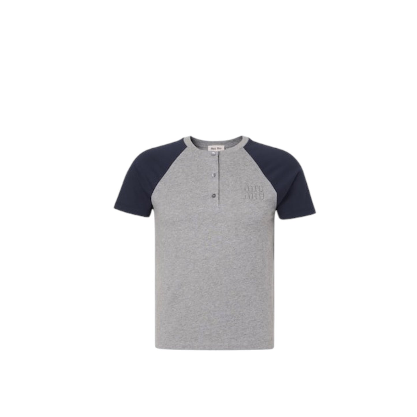 Miu Miu T shirt grigio e blu navy