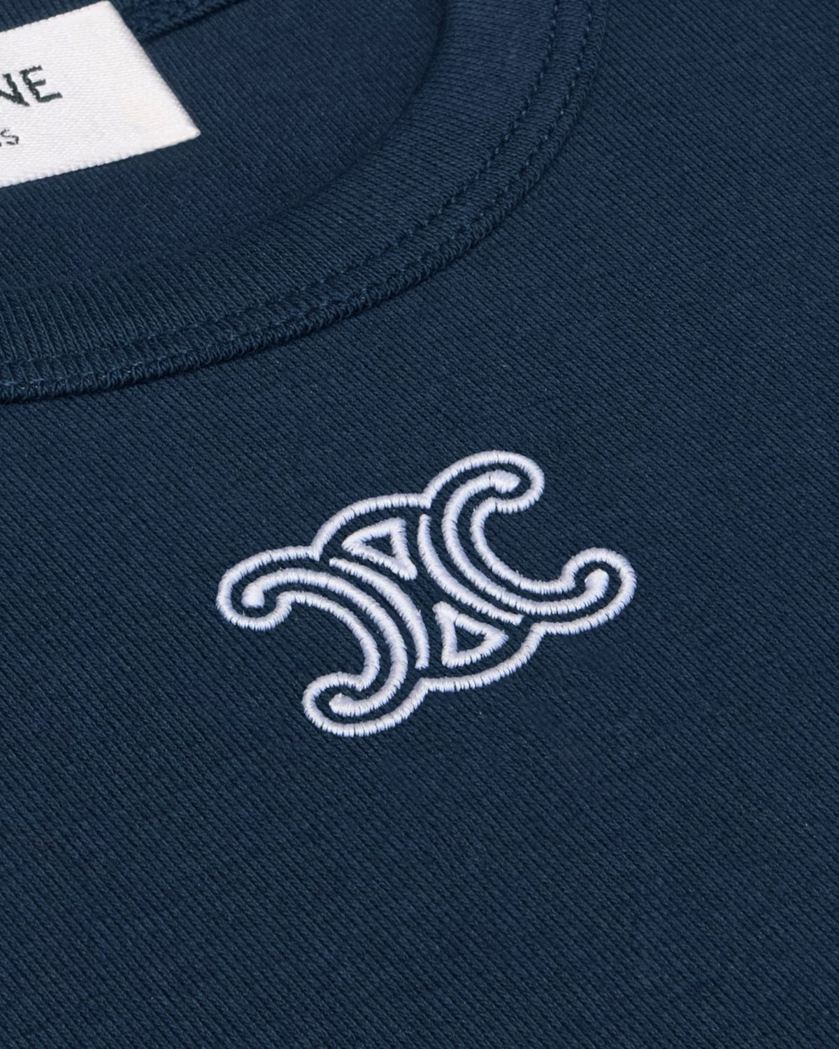 Celine T shirt in Jersey Blu Navy