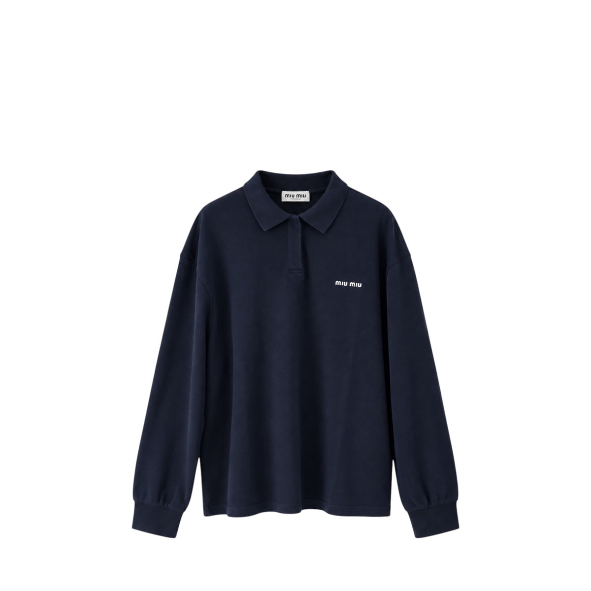 Miu Miu polo a maniche lunghe in Blu Navy