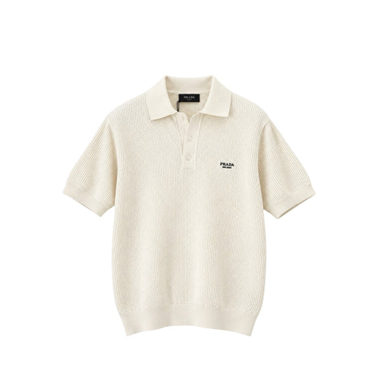 Prada polo in maglia - color avorio