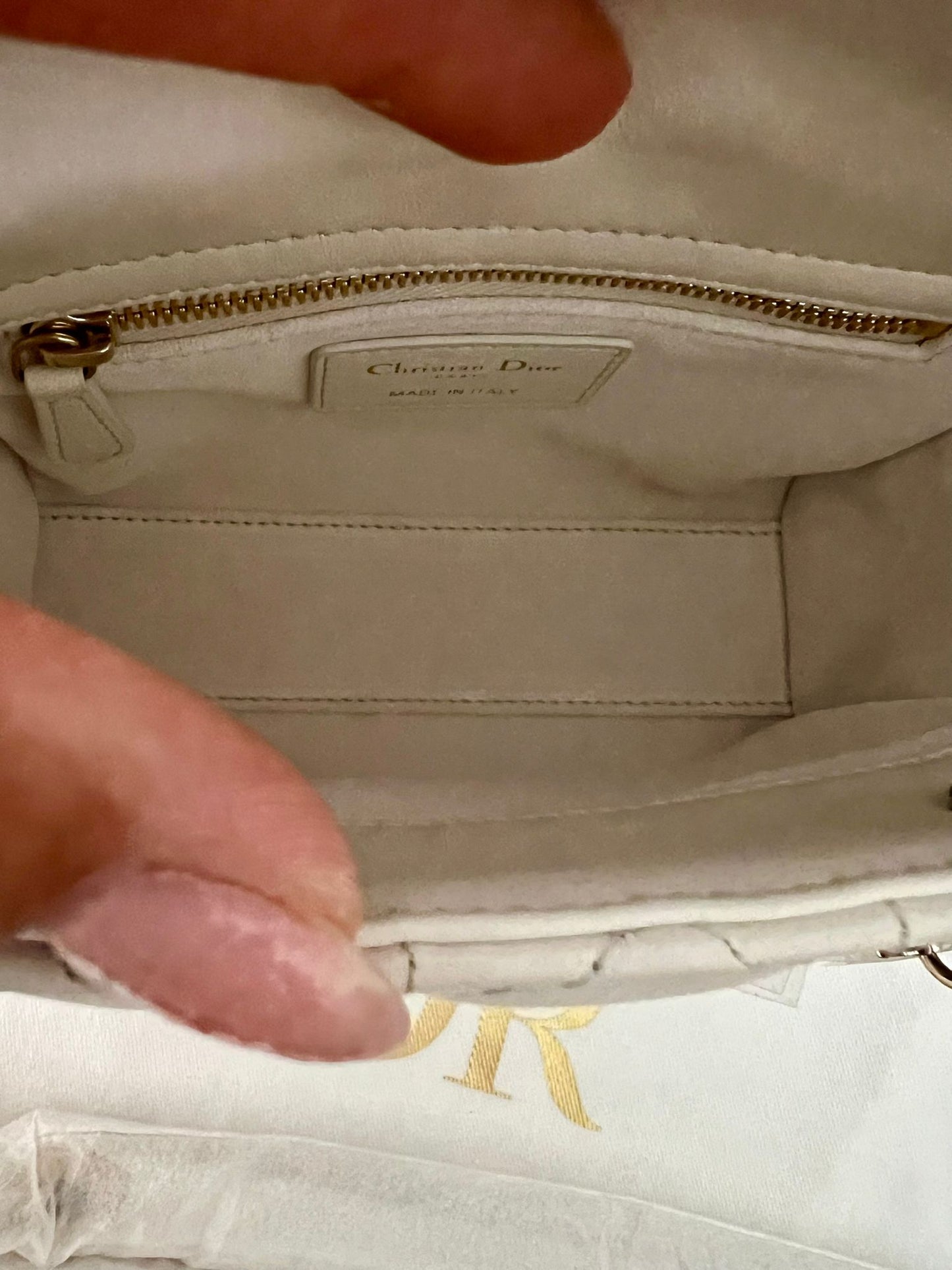 Dior Borsa Mini Lady Dior Bianca