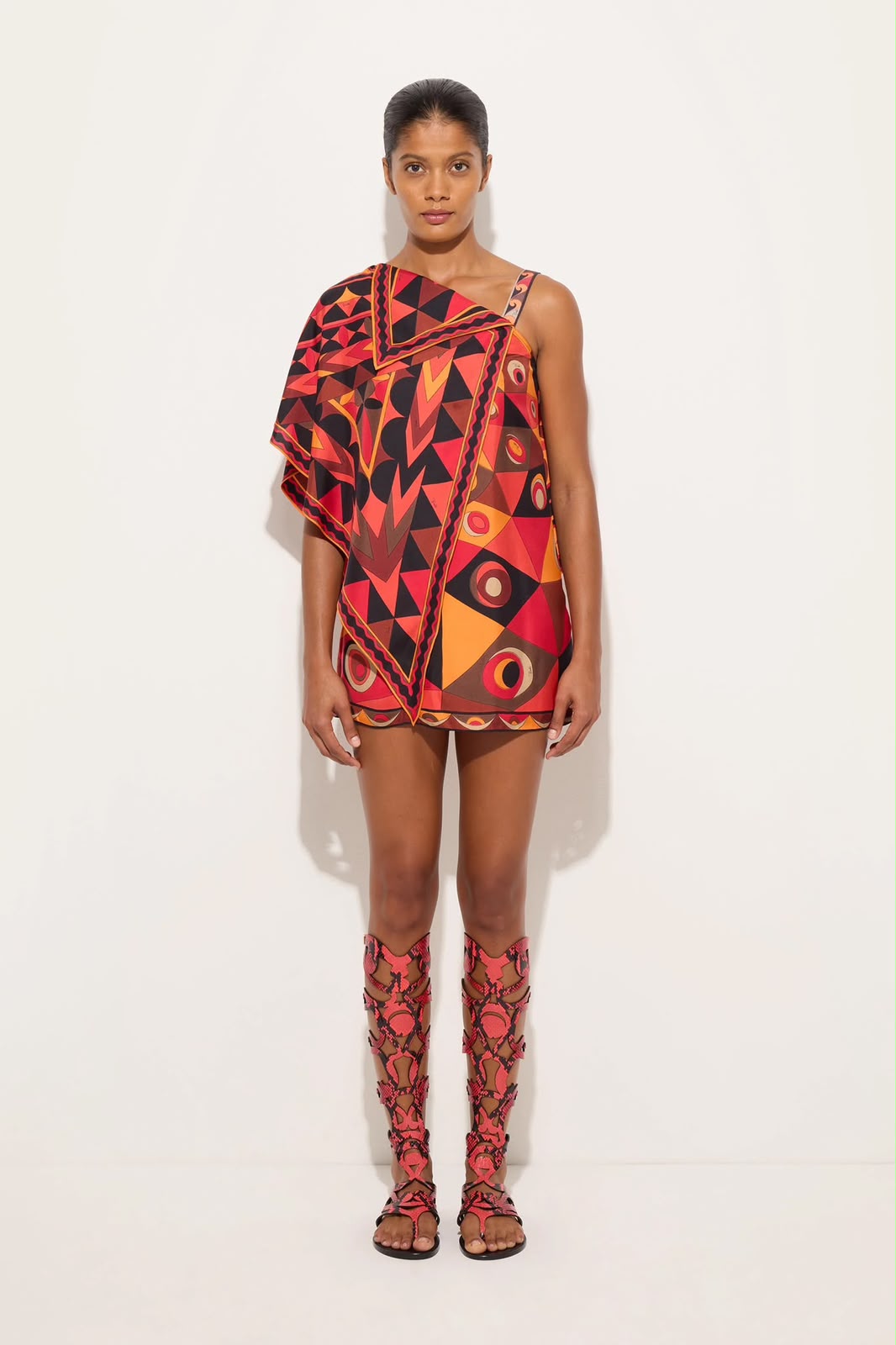 Pucci abito monospalla rosso