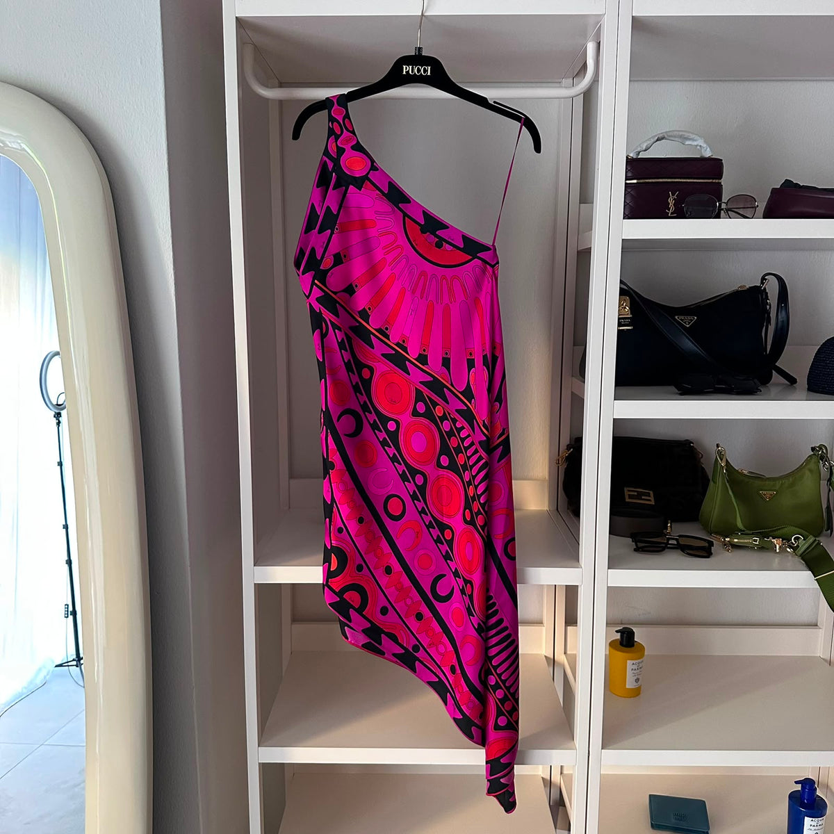 Pucci abito monospalla rosa