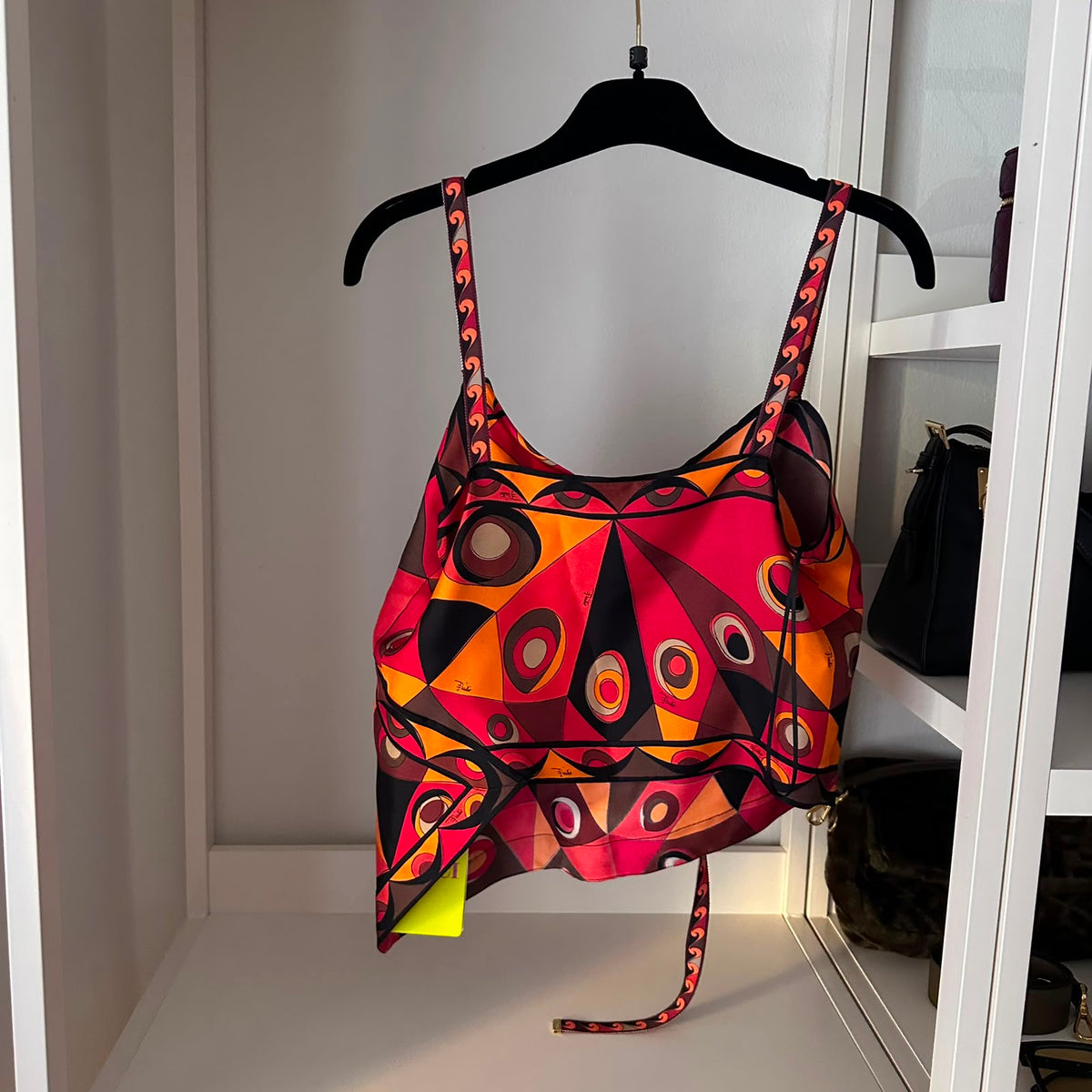 Pucci top con spalline rosso e arancione