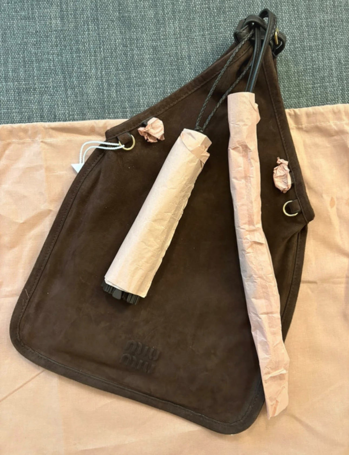 Miu Miu borsa a secchiello in suede