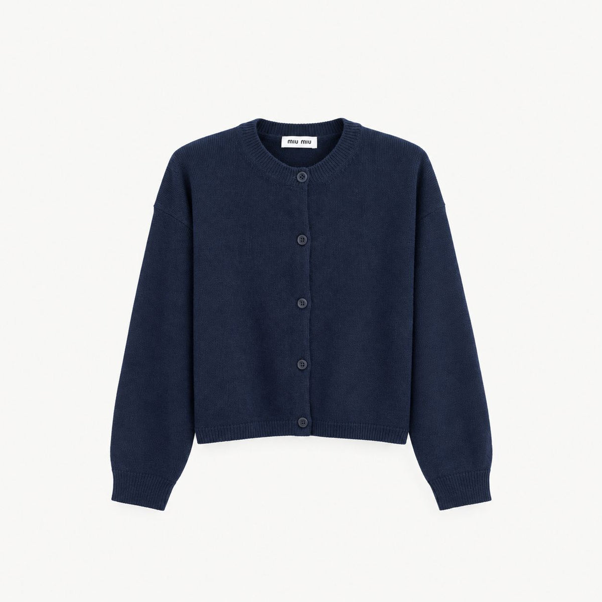 Miu Miu cardigan in maglia blu navy