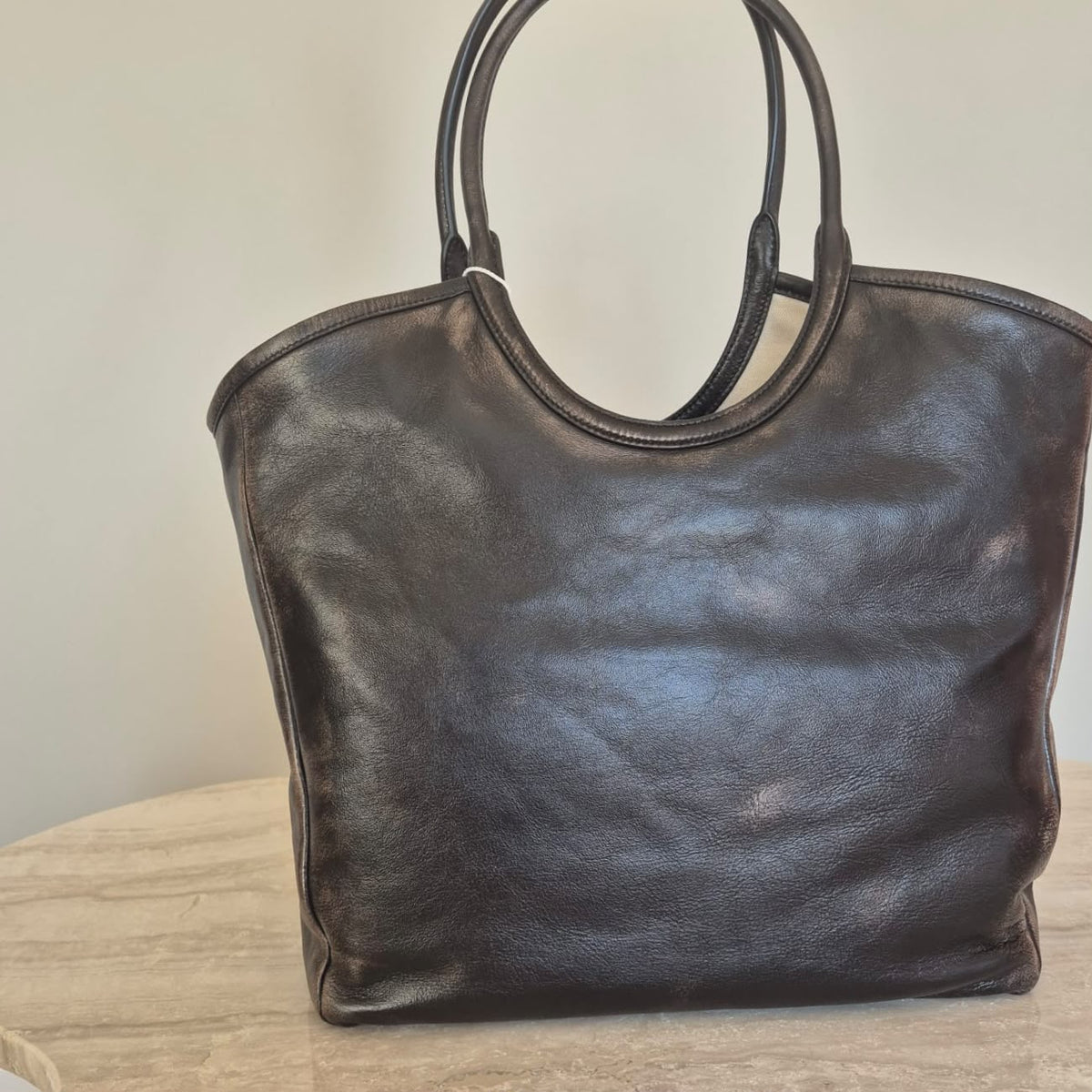 Miu Miu Tote Ivy in pelle marrone