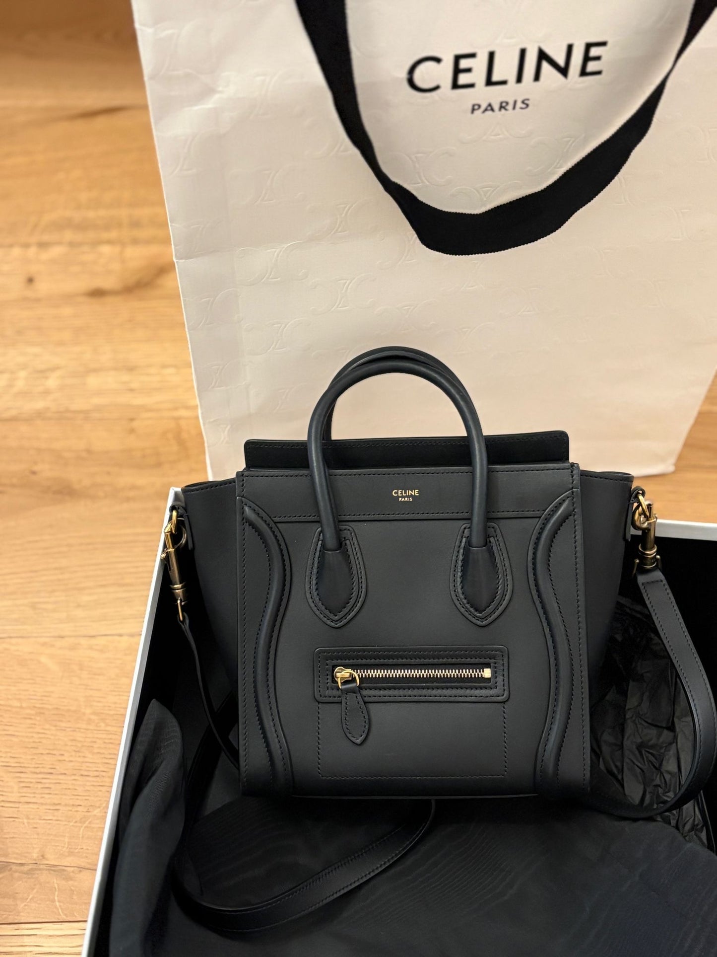 Céline Tote bag in pelle nera