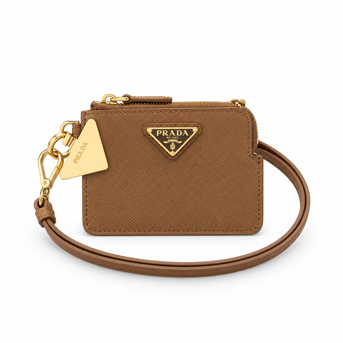 Prada portacarte in pelle Saffiano - marrone