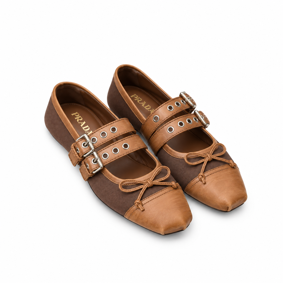 Miu miu ballerine marrone e cuoio