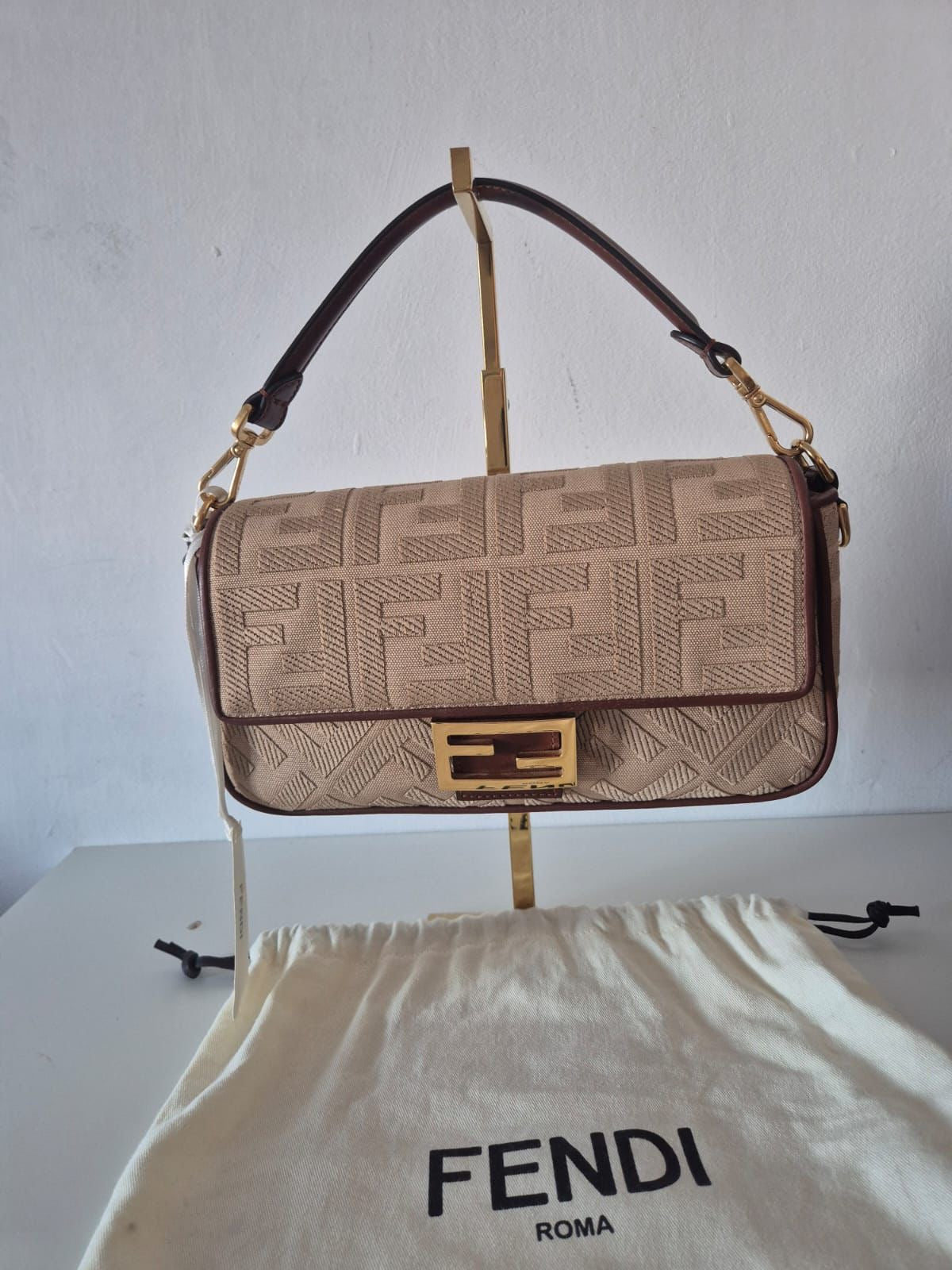 Fendi baguette in pelle marrone